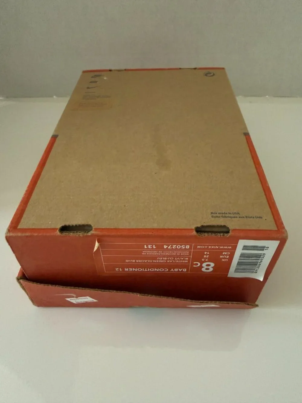 Vtg Nike empty shoebox in classic orange & brown eco-friendly design Just Do It